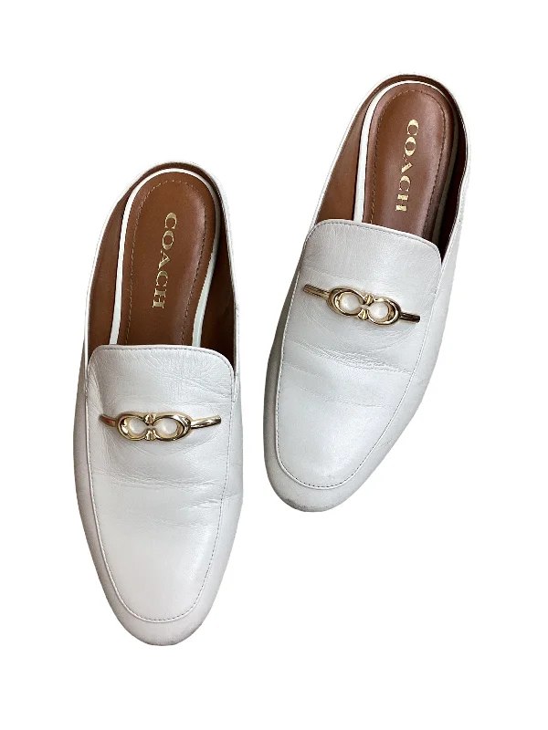 flats with ankle straps-Shoes Flats By Coach In White, Size: 7