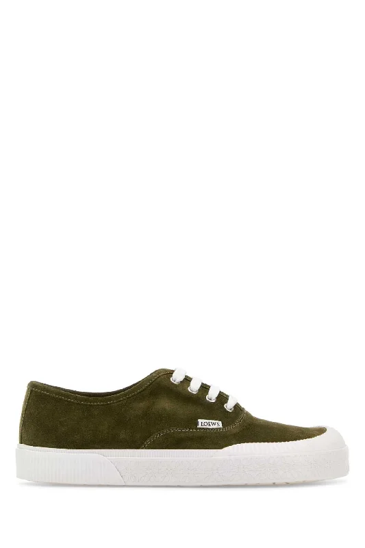 Athletic shoes for people with plantar fasciitis -LOEWE Suede Terra Vulca Sneaker