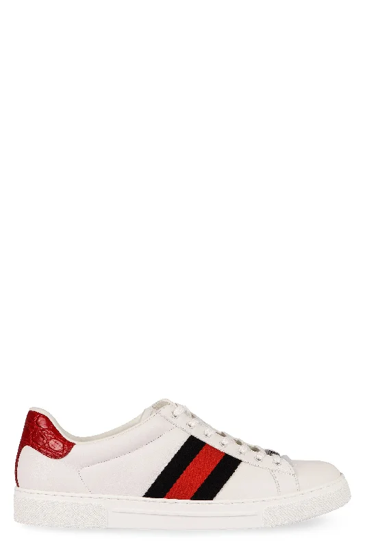 Athletic shoes for urban running routes -GUCCI Ace Leather Low-Top Sneakers