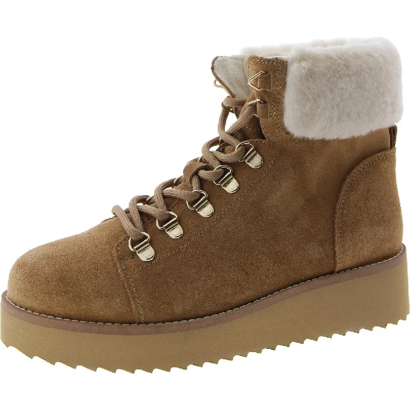 Durable boots for tough paths-Sam Edelman Womens Faux Suede Faux Fur Hiking Boots