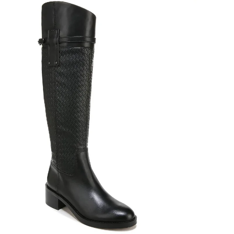 Waterproof hiking boots for rain-Franco Sarto Womens Colttall Leather Embossed Knee-High Boots