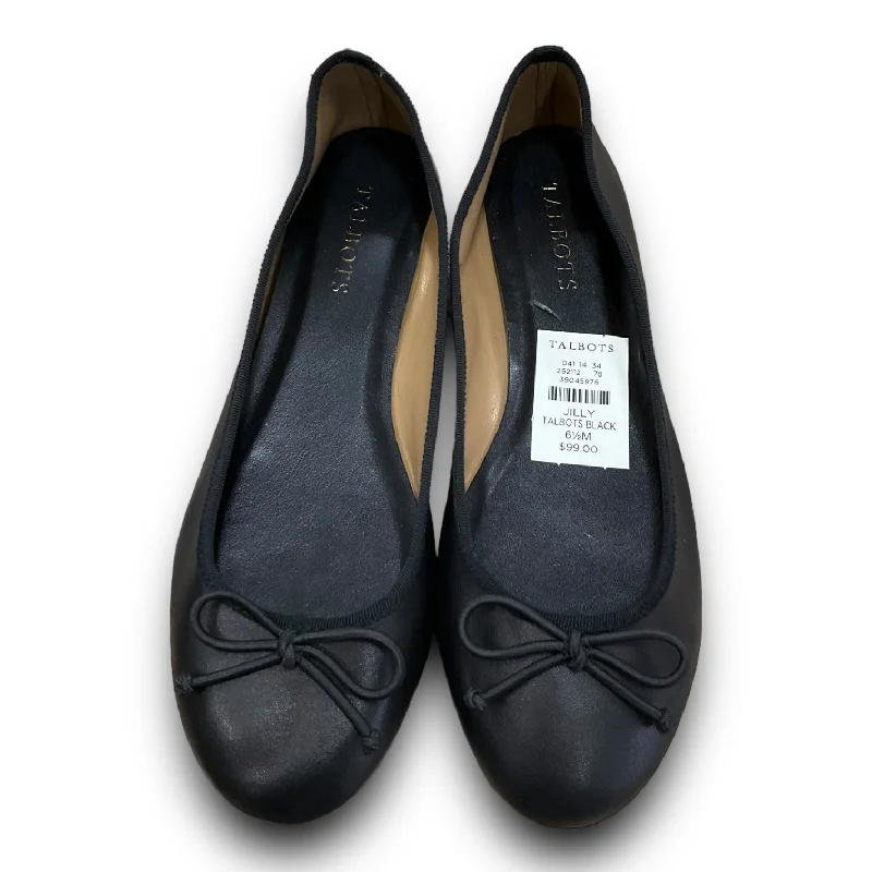 easy-to-wear flat shoes-Shoes Flats By Talbots In Black, Size: 6.5