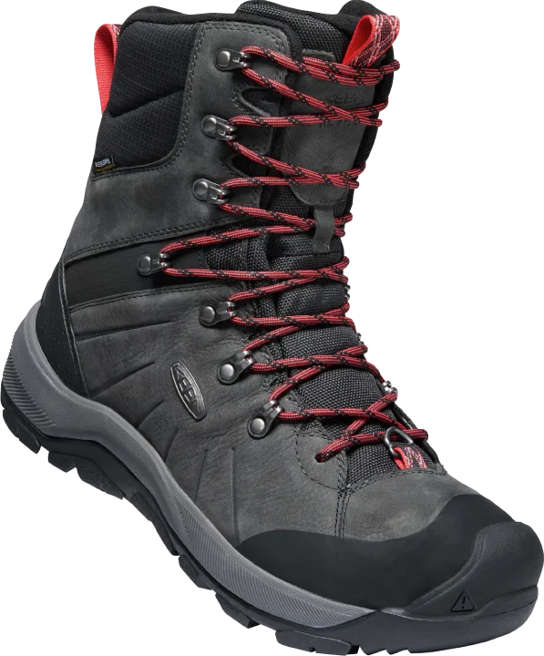 Anti-slip boots for icy surfaces-Keen Revel IV High Polar Boot Magnet Red Men's